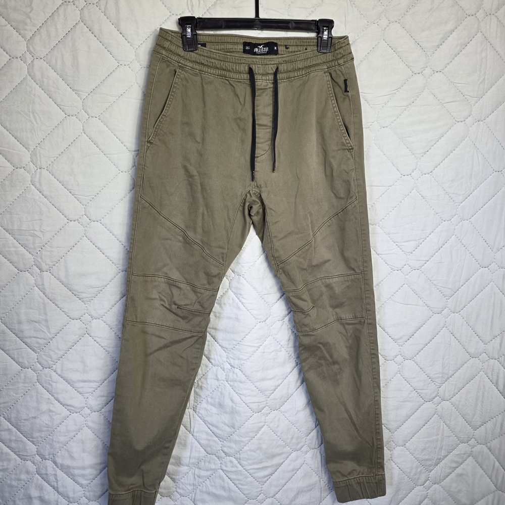 Hollister Mens Jogger pants Size M Green Olive Cotton Blend Stretchy